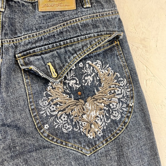 Vintage Phat Farm Jeans 34 x 32 Slim Embroidered Pocket. Y2K - Picture 7 of 15